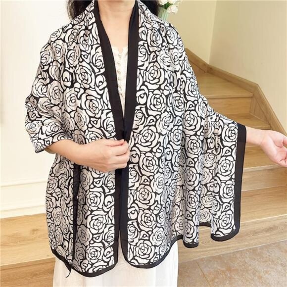 Long Silk Like Scarf Lightweight Satin Scarves Large Sunscreen Shawl Wrap for - Picture 1 of 7